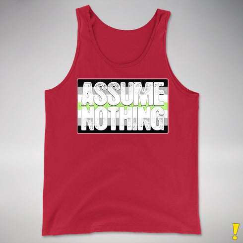 Assume Nothing Agender Pride Flag Premium Tank Top - Red